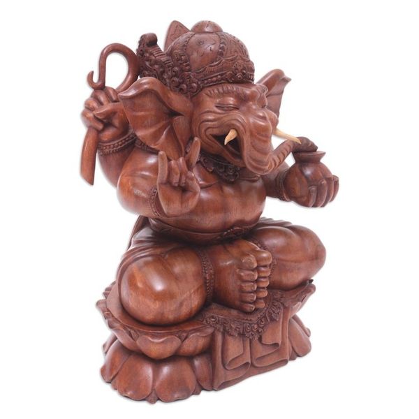 Alternate image for Wood statuette Ganesha Sacred Elephant-Man