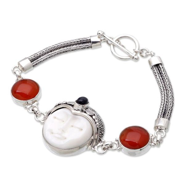 Alternate image for Carnelian Sterling Silver Link Bracelet Prince