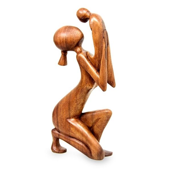 Alternate image for Hand Crafted Mother and Child Sculpture Moment of Tenderness