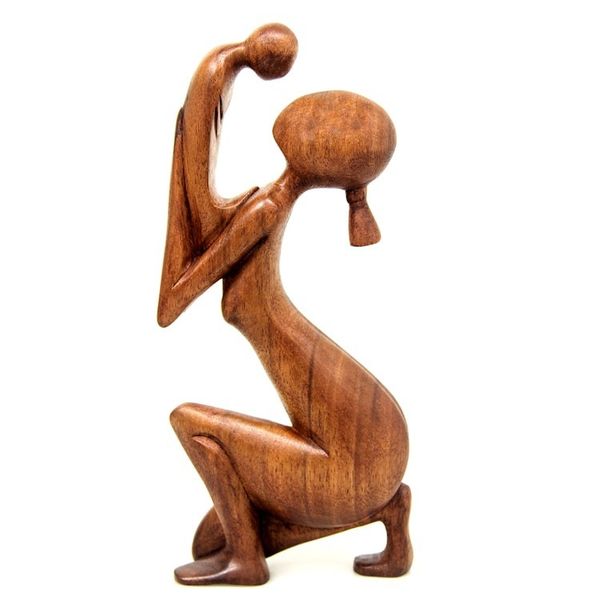 Alternate image for Hand Crafted Mother and Child Sculpture Moment of Tenderness