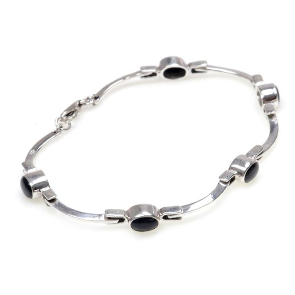 Alternate image for Sterling Silver Onyx Bracelet from Indonesia Black Rice Seeds