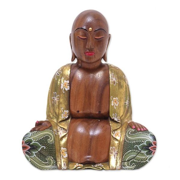 Alternate image for Handmade Suar Wood Sculpture Wise Buddha