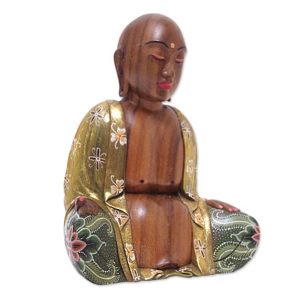 Alternate image for Handmade Suar Wood Sculpture Wise Buddha