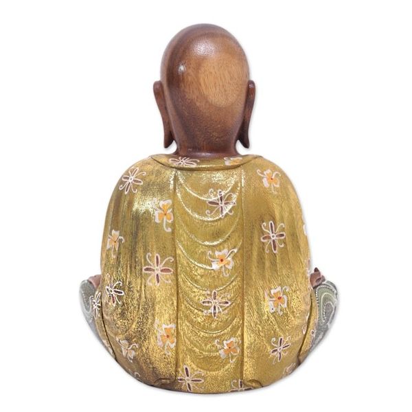 Alternate image for Handmade Suar Wood Sculpture Wise Buddha