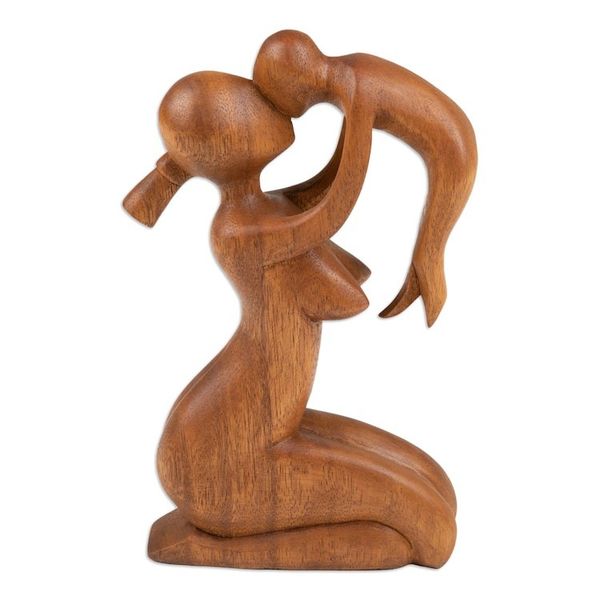 Alternate image for Suar Wood Family Sculpture Mothers Love