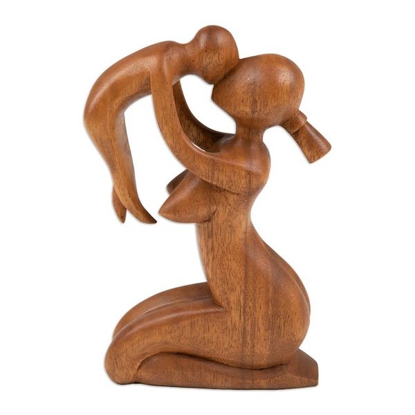 Alternate image for Suar Wood Family Sculpture Mothers Love