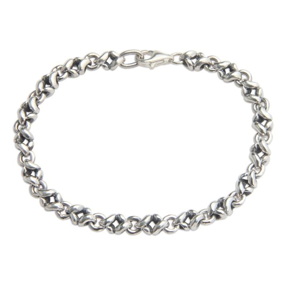 Sterling silver chain bracelet 'Source of Life'