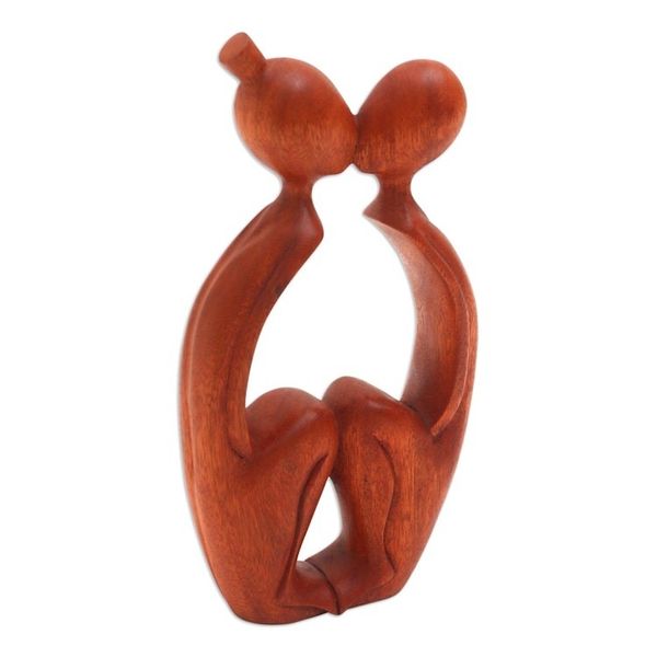 Alternate image for Romantic Wood Sculpture Young Lovers