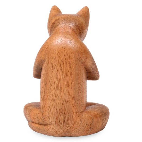 Alternate image for Wood sculpture Full Lotus Cat