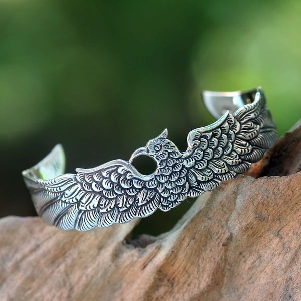 Alternate image for Sterling silver cuff bracelet Royal Eagle