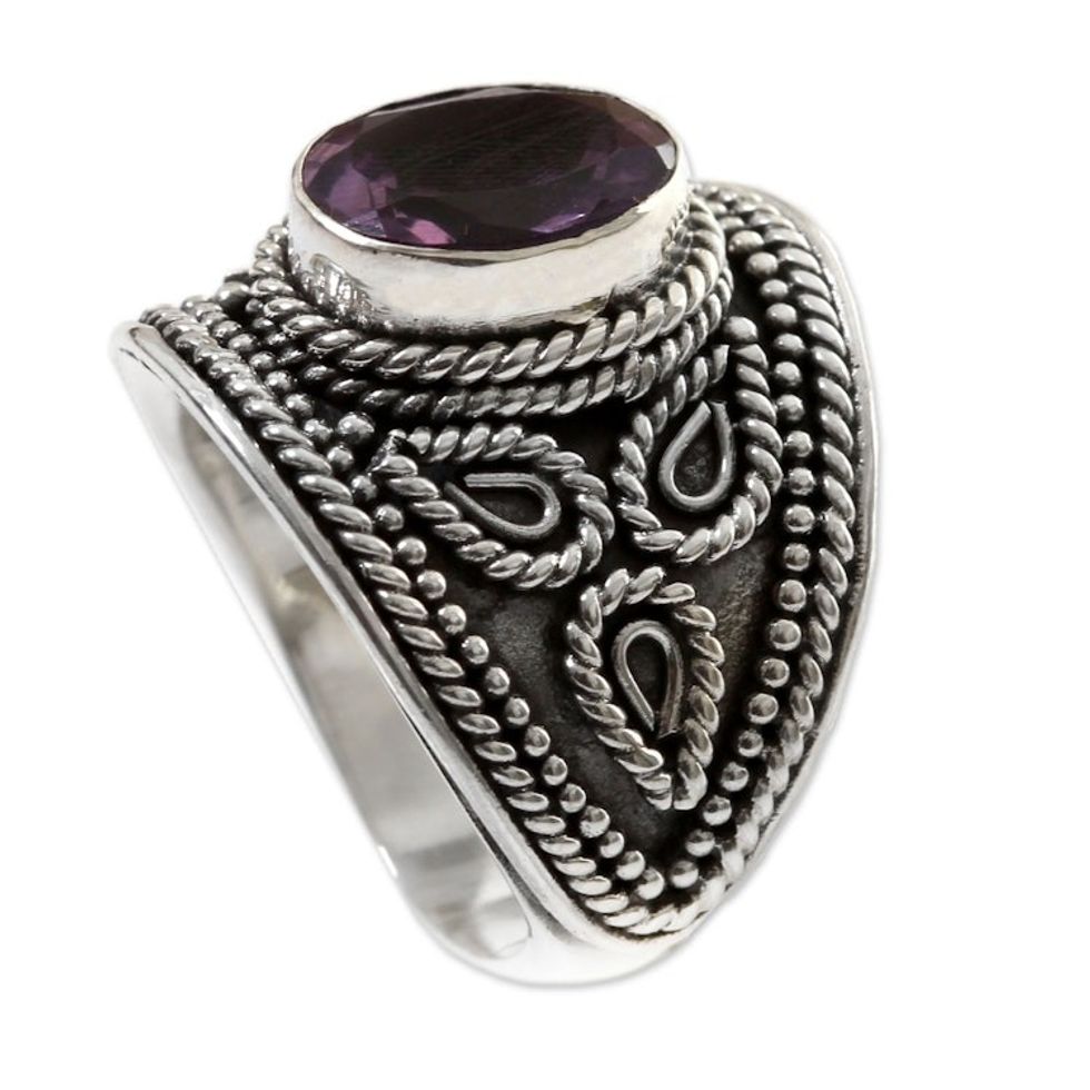 Sterling Silver and Amethyst Ring 'Lilac Lake'