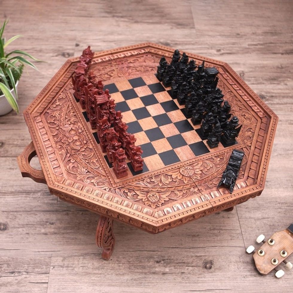 Wood chess set 'The General'