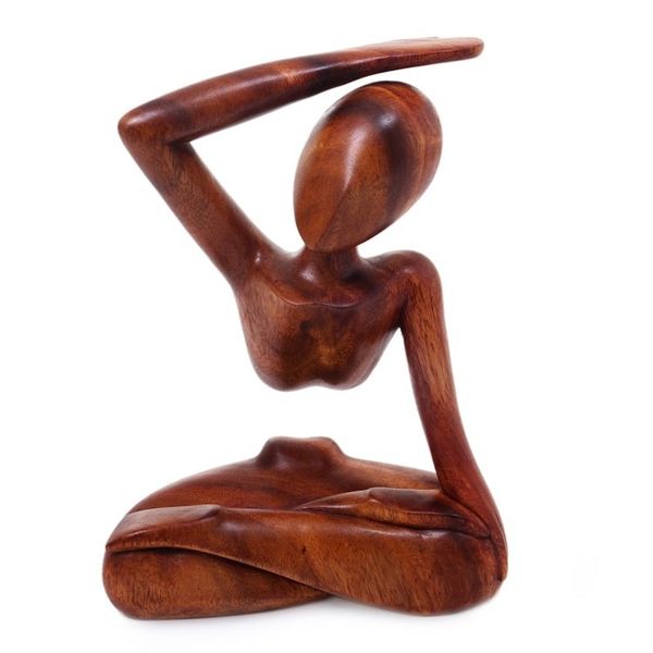 Alternate image for Original Wood Yoga Sculpture Graceful Arc