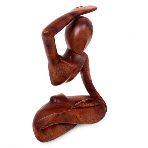 Alternate image for Original Wood Yoga Sculpture Graceful Arc