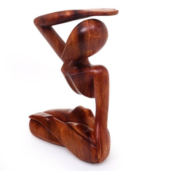 Alternate image for Original Wood Yoga Sculpture Graceful Arc