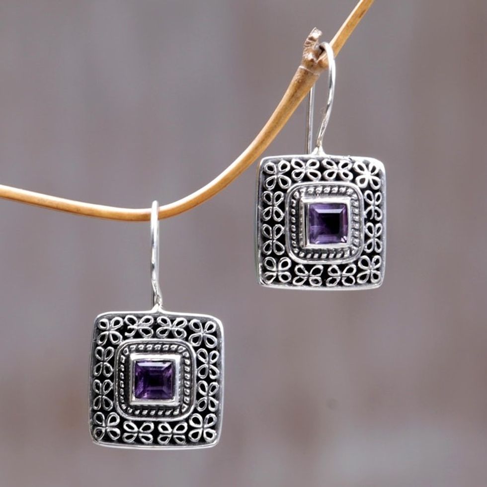Amethyst drop earrings 'Adoration'