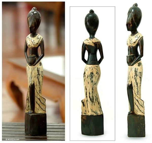 Alternate image for Wood sculpture Woman from Banjarjuga