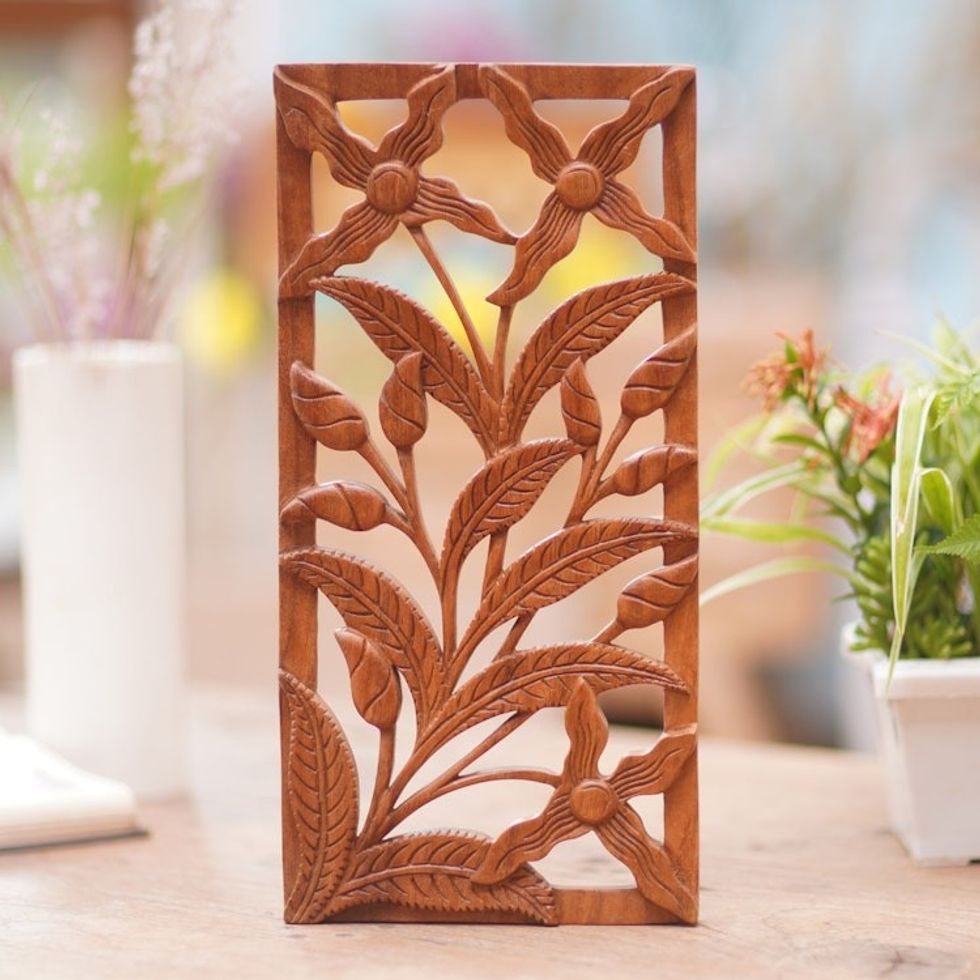 Floral Wood Relief Panel 'Spirit of the Wild Orchids'
