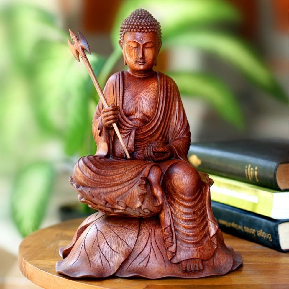 Unique Wood Sculpture from Indonesia 'Buddha's Journey'