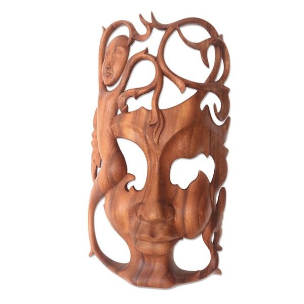 Alternate image for Modern Handcarved Wood Bask Dreaming Princess