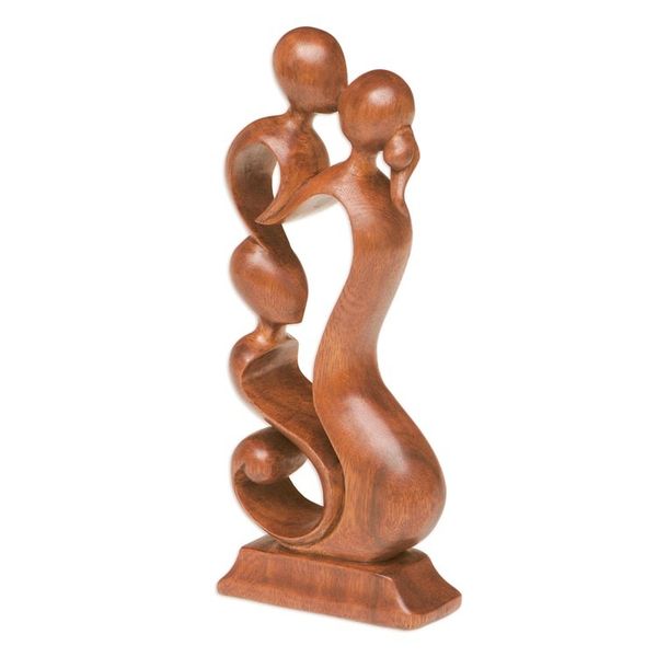 Alternate image for Hand Made Wood Sculpture Loving Family