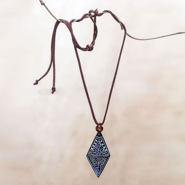 Alternate image for Handcrafted Cow Bone Pendant Necklace Ethnic Elite