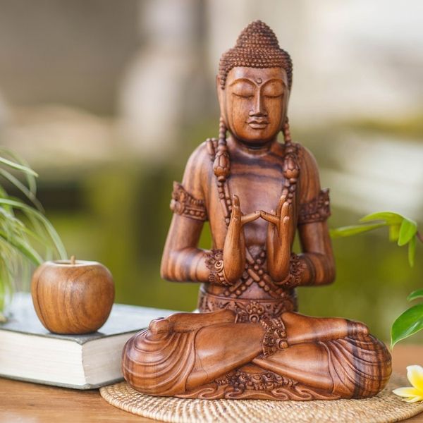 Alternate image for Suar Wood Buddha Sculpture Spiritual Man