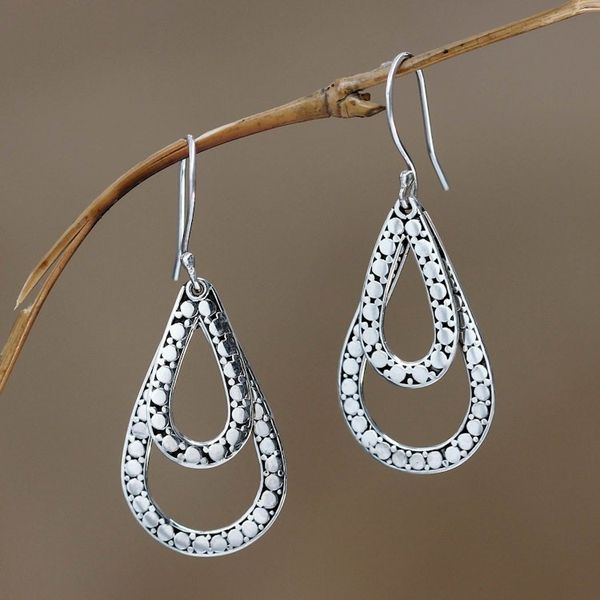Alternate image for Sterling Silver Dangle Earrings Raindrop Tears
