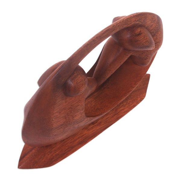 Alternate image for Hand Carved Suar Wood Sculpture World Peace