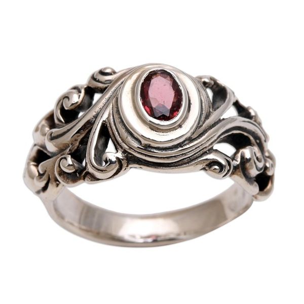 Alternate image for Garnet solitaire ring Good Morning