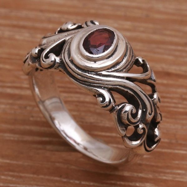 Alternate image for Garnet solitaire ring Good Morning