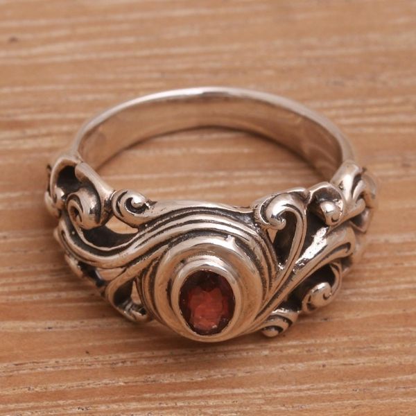 Alternate image for Garnet solitaire ring Good Morning