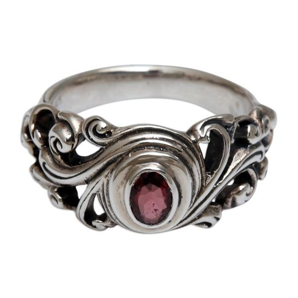 Alternate image for Garnet solitaire ring Good Morning