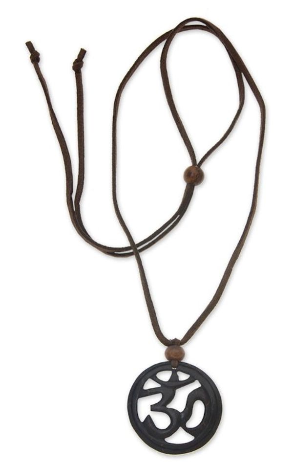 Alternate image for Inspirational Coconut Shell Pendant Necklace Java Yoga