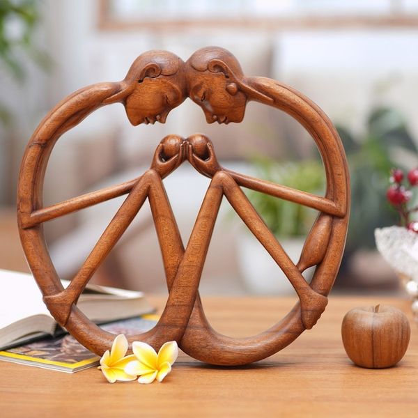 Alternate image for Wood statuette Eternal Love