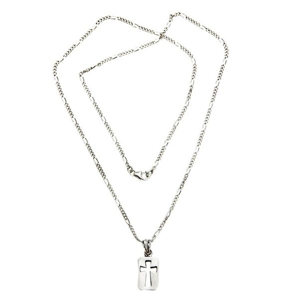 Alternate image for Unique Mens Sterling Silver Cross Necklace Believer