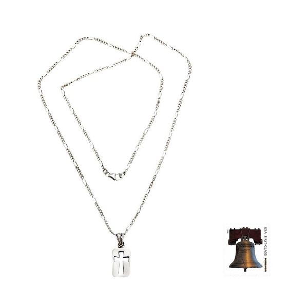Alternate image for Unique Mens Sterling Silver Cross Necklace Believer