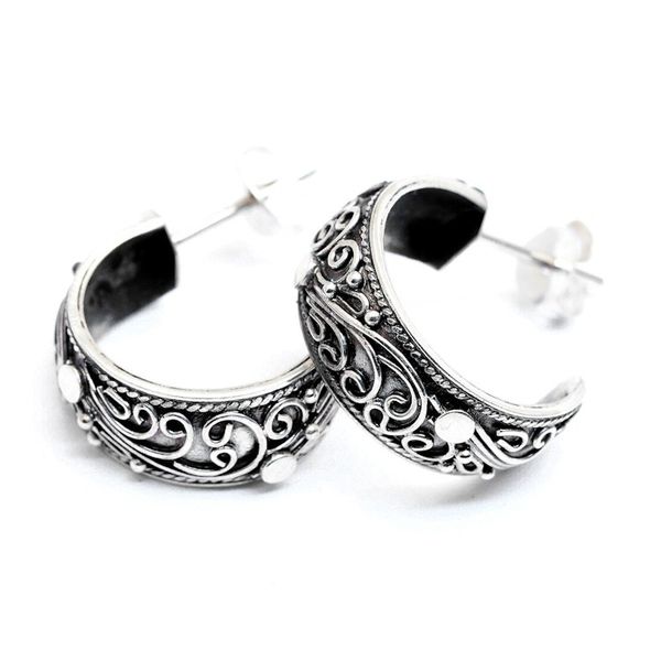 Alternate image for Silver half hoop earrings Eden