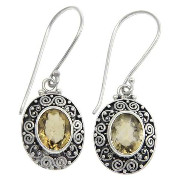 Alternate image for Artisan Crafted Citrine and Sterling Silver Dangle Earrings Lush Suns
