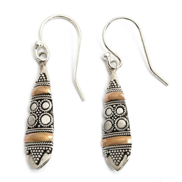 Alternate image for Sterling Silver 18k Gold Accent Dangle Earrings Fireflies