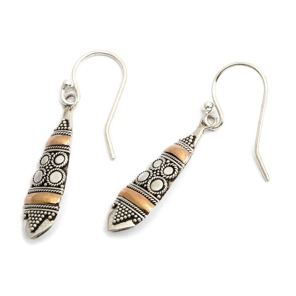 Alternate image for Sterling Silver 18k Gold Accent Dangle Earrings Fireflies