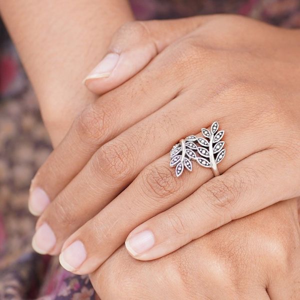 Alternate image for Sterling Silver Leaf Ring Balinese Fronds