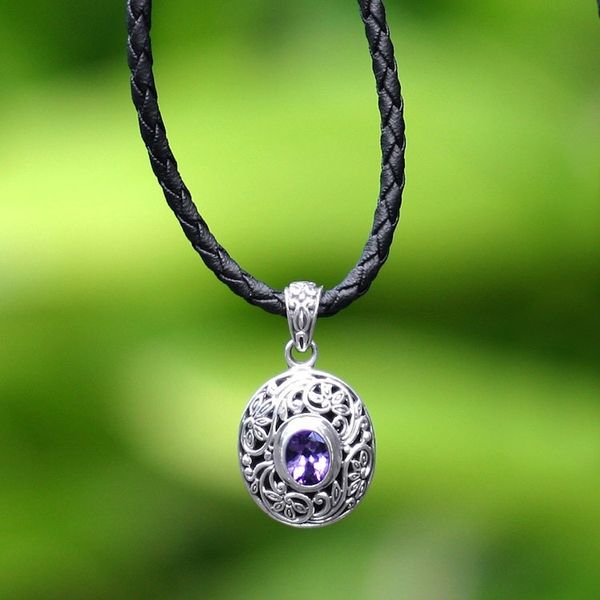 Alternate image for Hand Made Silver and Amethyst Necklace Wild Beauty