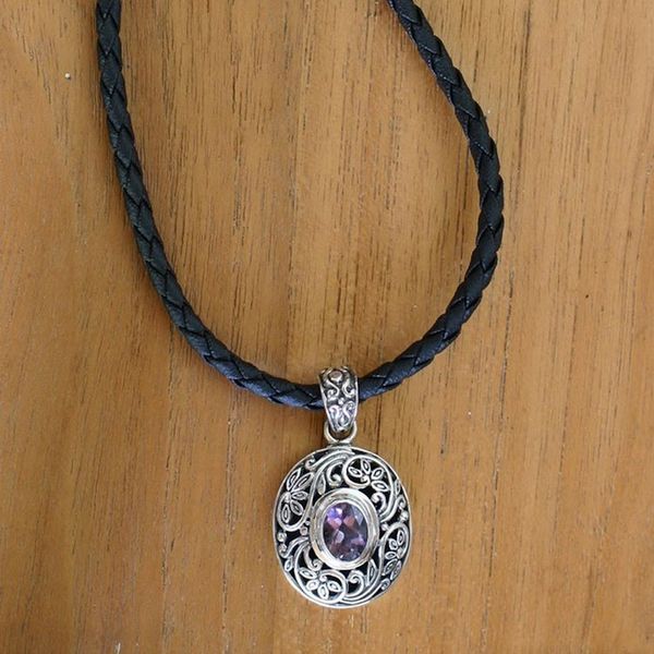 Alternate image for Hand Made Silver and Amethyst Necklace Wild Beauty