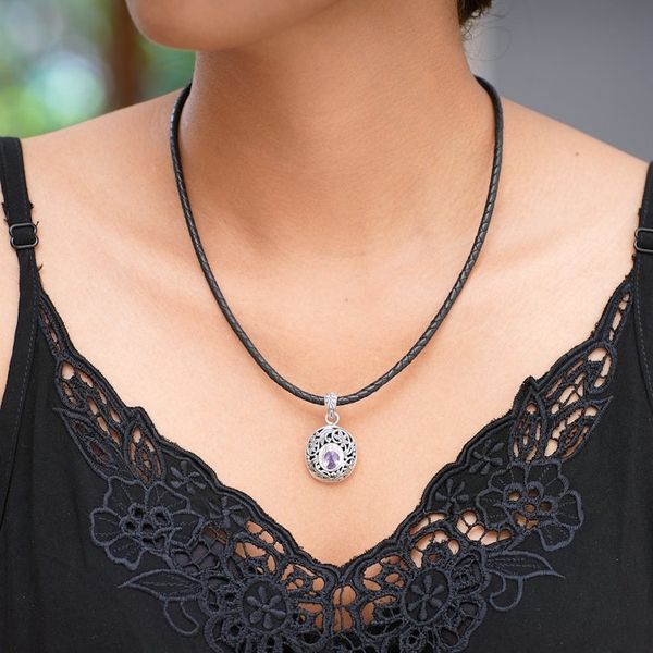 Alternate image for Hand Made Silver and Amethyst Necklace Wild Beauty
