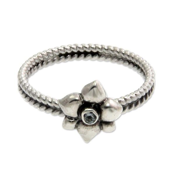 Alternate image for Indonesian Sterling Silver and Blue Topaz Ring Narcissus of December