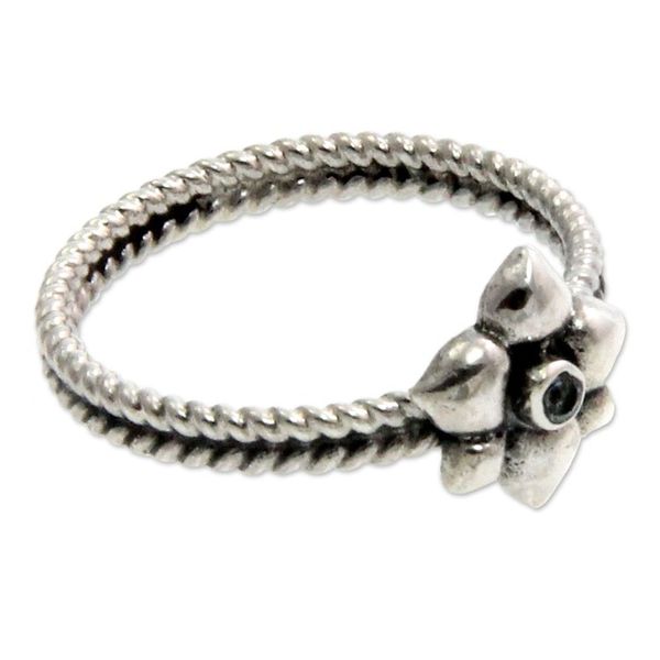 Alternate image for Indonesian Sterling Silver and Blue Topaz Ring Narcissus of December
