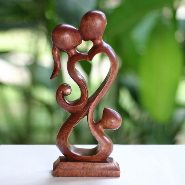 Alternate image for Unique Indonesian Wood Sculpture Family Harmony