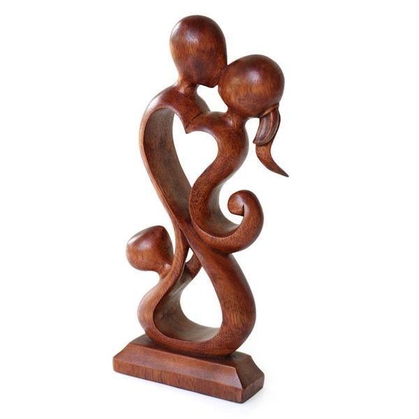 Alternate image for Unique Indonesian Wood Sculpture Family Harmony