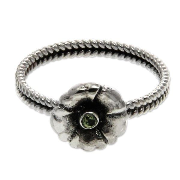 Alternate image for Handcrafted Peridot and Silver Ring August Poppy